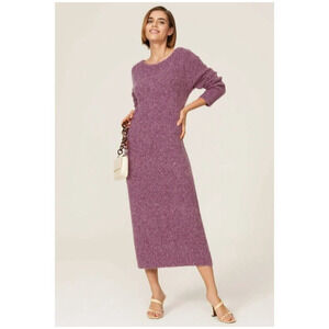 R-279 Rhode Women's Juno Wool Alpaca Long Sweater Dress S Quiet Luxury